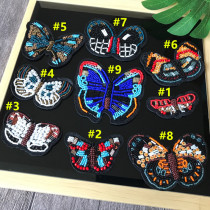 2017 Fall exploits handmade nail beads fabric with heavy work butterfly clothes jacket decoration DIY accessories patch paste