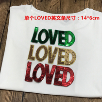 2017 autumn and winter English strips LOVED Boustered clothes jacket sweatshirt decoration DIY accessories patches