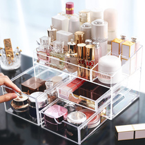 Desktop cosmetics storage box Lipstick shelf Acrylic transparent drawer makeup box Skin care finishing box