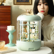 Rotating Earrings First Accessories Box Multilayer Ear Accessories Containing Box Large Delicate Ear Nail Necklace Ornament Frame of ancient wind dust-proof box