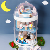 Blind box containing exhibition rack anti-dust rotating Jasmine doll display case Bubble Mater display case hand-run containing box