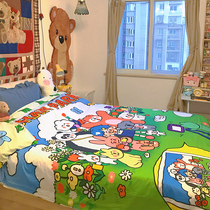(Toyama Store x Oli Frog) Play the park together Retro Showa cute cotton sheets four-piece set