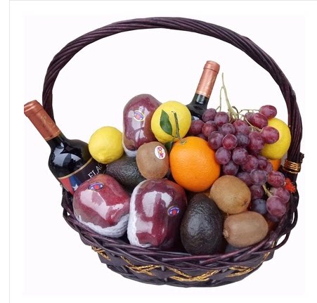 Shanghai Entity Water Fruit Shop Fruit Big Selling Farm sends customers friends and relatives gifts to visit Festive Fruit Basket Courier