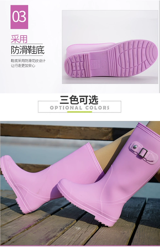 Giày cao gót chống mưa cho nữ thời trang dành cho người lớn Giày cao gót đế xuồng chống trượt cho nữ mùa xuân