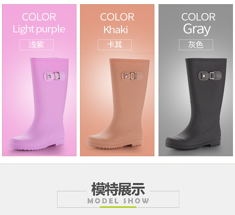 Giày cao gót chống mưa cho nữ thời trang dành cho người lớn Giày cao gót đế xuồng chống trượt cho nữ mùa xuân dép nhựa chống nước