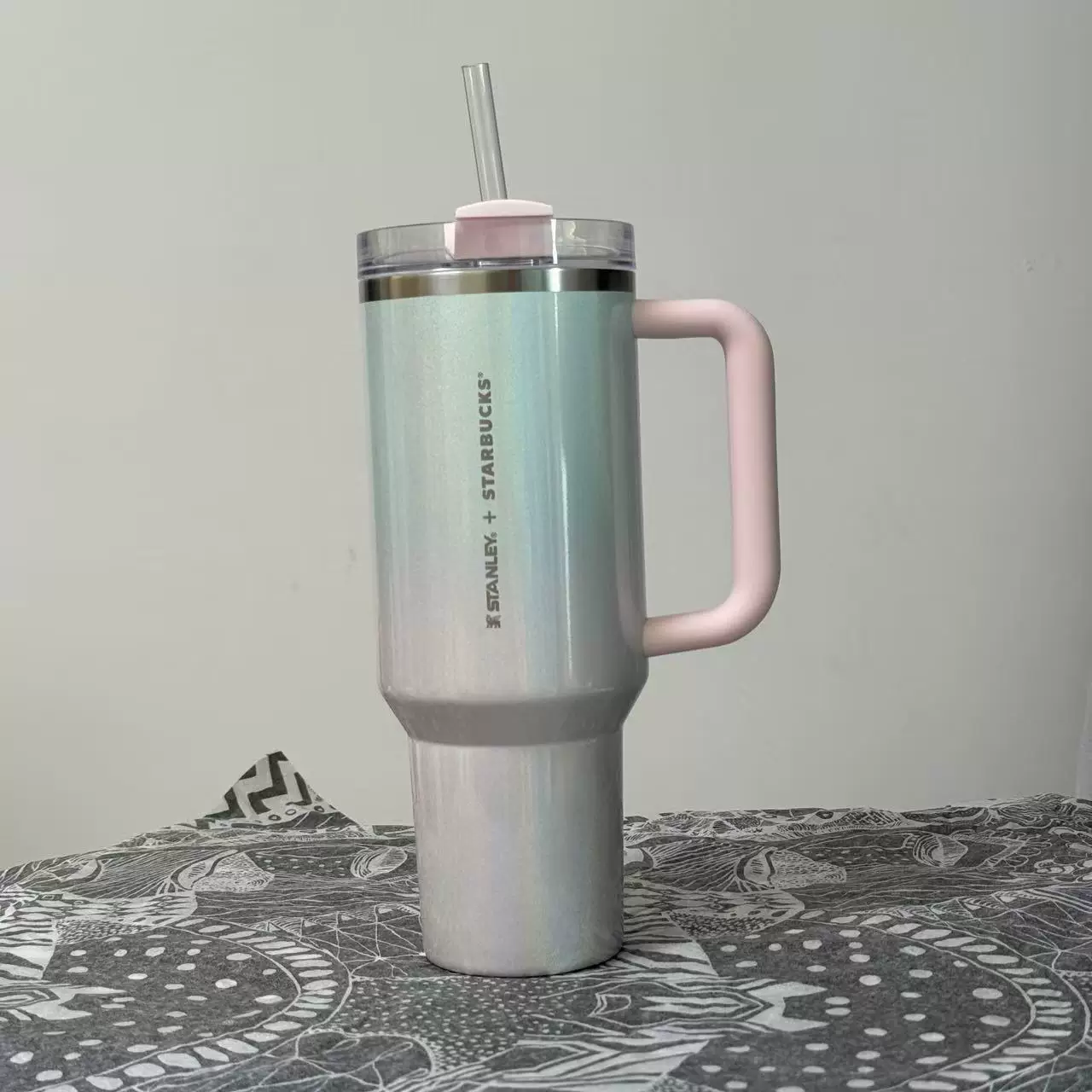 Кружка Starbucks 2025 Романтический океан серия Anniversary Gradient Stanley сотрудничество, термостойкая стальная трубка с трубкой