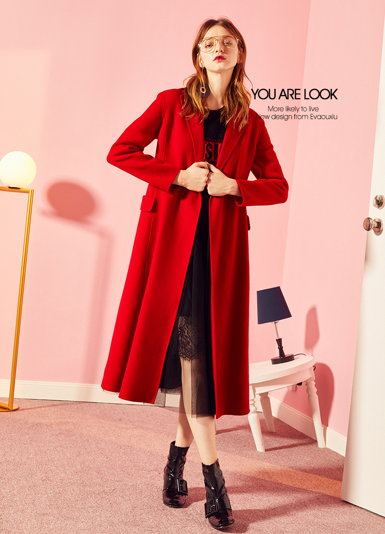 Yihua Ouyue mùa thu của phụ nữ new slim slimming dài áo len dài tay áo len áo dạ nữ