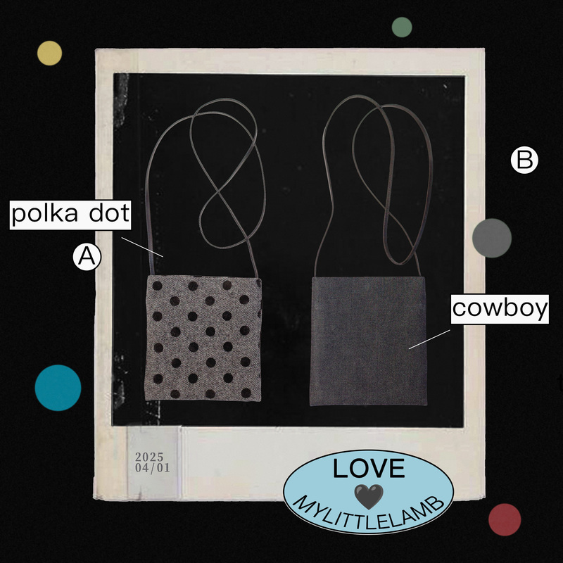 Waiting for Restock Mylittlelamb 17. Easy to Carry with a Single Touch Polka Dot/Jeans Small Crossbody Bag