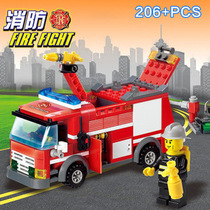 Kaizhi compatible LEGO bricks 8054 city fire sprinkler water truck Childrens enlightenment puzzle puzzle plug-in toy