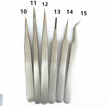 Stainless steel sandblasted tweezers precision polishing head electronic birds nest jewelry fleshy tweezers with packaging
