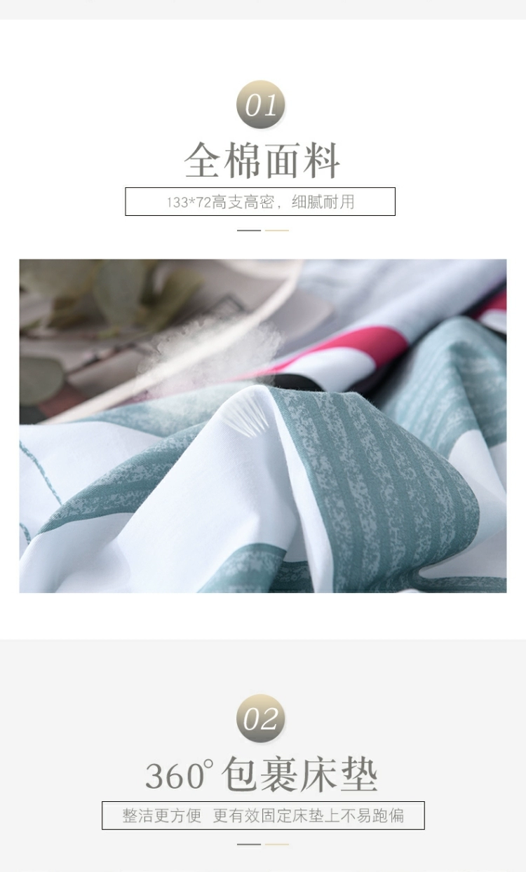 Bộ đồ giường bằng vải bông mới in giường cotton hoạt động sản phẩm nệm đơn giường đôi - Trang bị Covers ga trải giường chun đẹp	