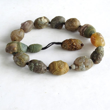 水玉冰魄 天然玛瑙原石筋脉天眼石 手链手串 阿