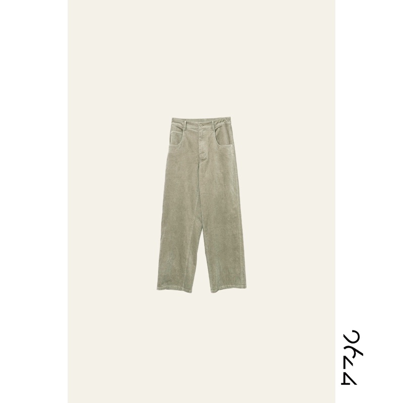 【Pistachio】Heavyweight Washed Corduroy Wood Gray Women's Semi-Elastic Corduroy Straight-Leg Pants 6191320 【Pistachio】Heavyweight Washed Corduroy Wood Gray Women's Semi-Elastic Corduroy Straight-Leg Pants 6191320