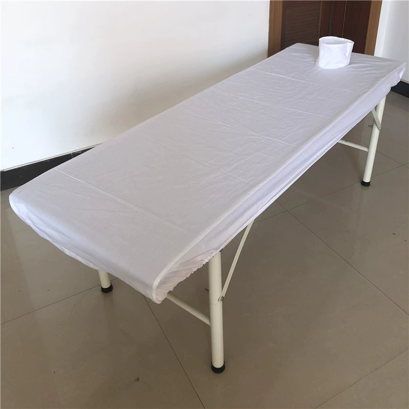 Khăn trải giường bằng vải cotton trắng mở lỗ Thẩm mỹ viện massage chân massage y tế đặc biệt có lỗ đàn hồi ga chun bọc giường spa