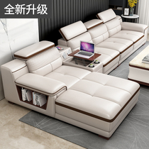 Sofa leather first layer cowhide modern simple size apartment living room medium thick leather sofa combination of furniture