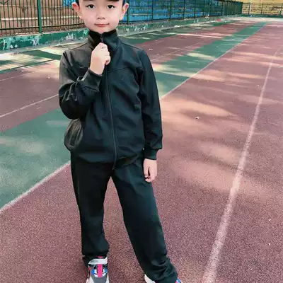 Children's olive green flame blue physical training outdoor expansion parent-child set primary and secondary school spring sports clothing