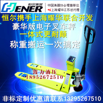 New electronic forklift scales 2T3 tons Mobile ground lbs Manual hydraulic ground Libra weighing carrying car with printing