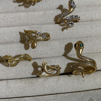 Retro zodiac year high-end light luxury gold snake ring niche design snake comes to run the ring 2025 new style
