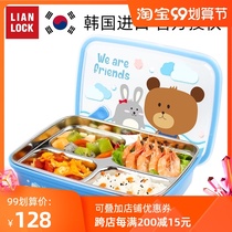 South Korea imported student lunch box divider stainless steel insulation bento box with lid office worker dinner plate set