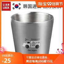 South Korea imported childrens Cup cartoon 304 stainless steel water Cup kindergarten double insulation student Milk Cup
