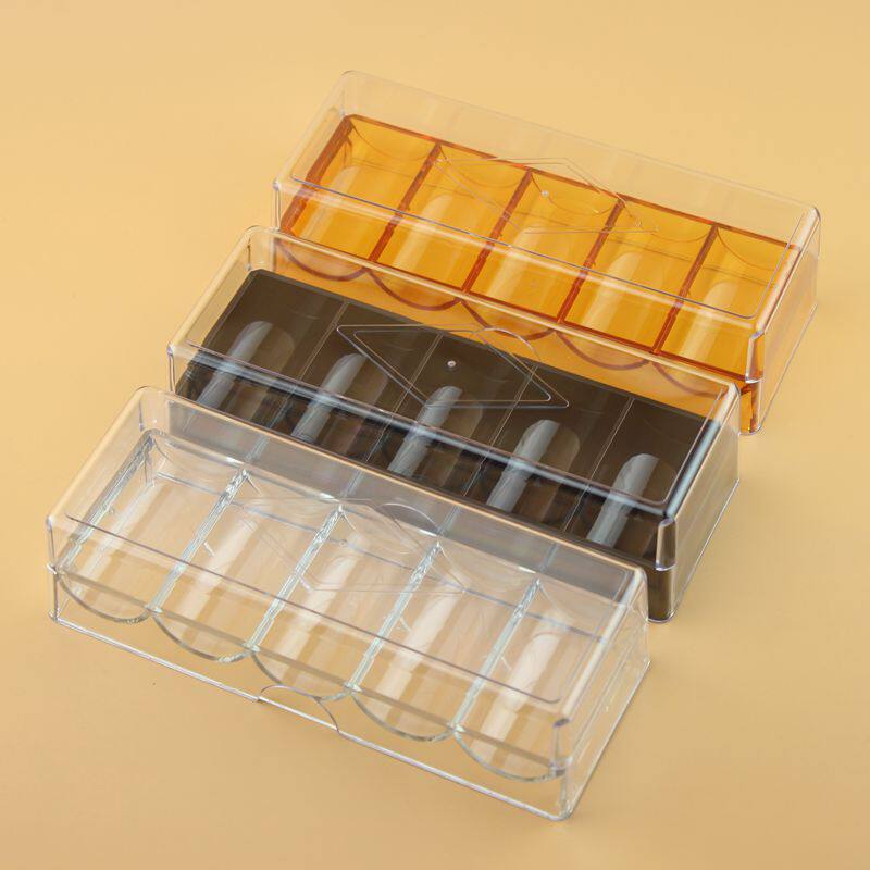 Texas Poker Chip Coin Acrylic Transparent Box Chips Box Chip Racks Up 100 Pieces Loaded