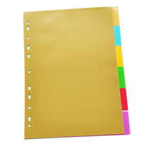 6 sheets of 11-hole label index pages disassembled loose-leaf cardboard a4 unprinted classified notebook folder divider paging board