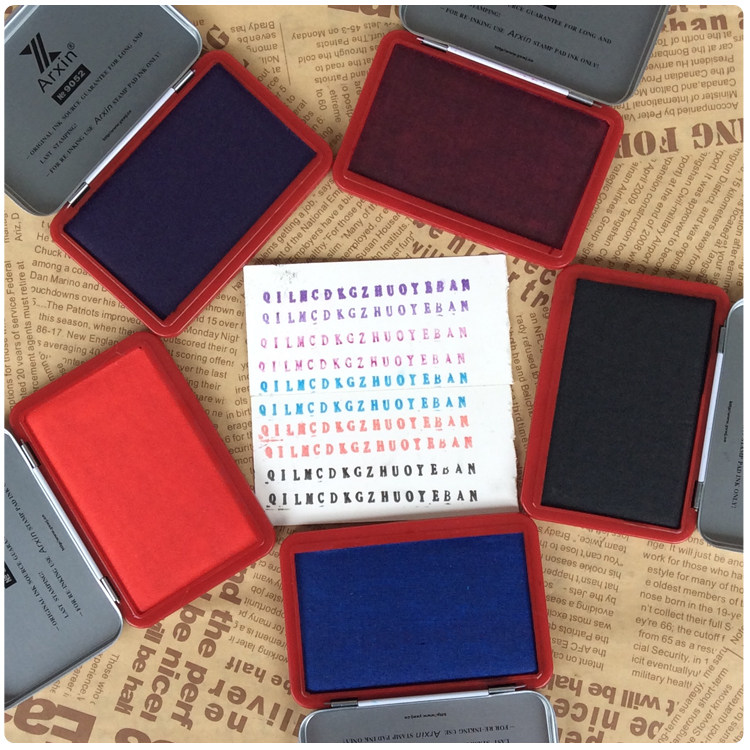 Quick-drying printing table financial ink accounting second dry oil fingerprint stamping pad quick-drying seal table box multi-color optional