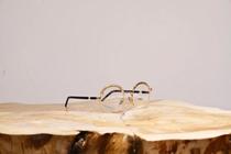 kuboraum gold round frame transparent lens sunglasses