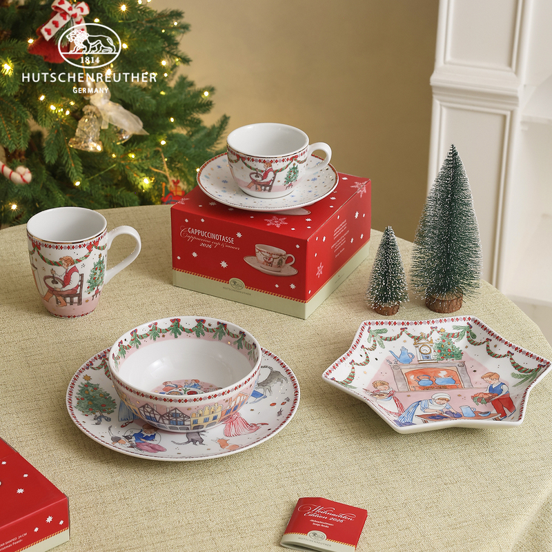 Huschenreuther Lion Brand Christmas Ceramic Bowls, Plates, Cups, Tableware, Mugs, Coffee Cups, Holiday Gifts