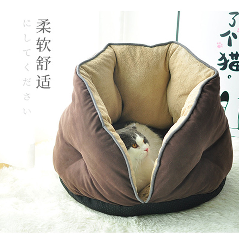Cat Kennel Kennel Semi-enclosed Small Dog Web Red Cat Kennel Winter Warm Sleeping Bag Cat House Cat House Cat Supplies