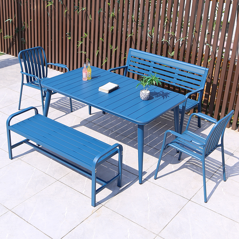Outdoor Balcony Table and Chair Set for Garden, Waterproof and Sun-Resistant Aluminum Alloy, Popular Online, Suitable for Coffee and Milk Tea Shops
