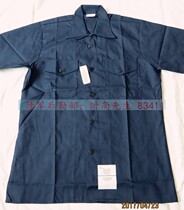Brand new Army version US US NANY Tibetan Cyan Short Sleeve Shirt Denim 100 hitch ride-free Han Body Positive Dress Uniform