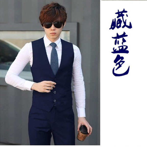 Bộ đồ mùa thu nam 2017 cho bộ ba bộ quần yếm Slim Hàn Quốc phù hợp với đại học chuyên nghiệp bộ vest nam