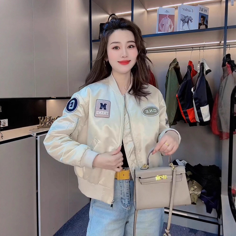 Beautiful Baseball Jacket for Women, Spring 2025 New Style, High-End Feel, Petite Pilot-Style Padded Jacket