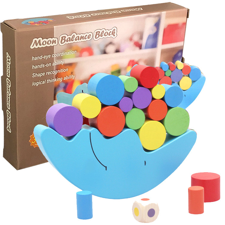 Child Moon Balance Building Blocks Toy Kindergarten Parenting Play Puzzle Building Block Collalea Lap Lap 3-6-Taobao