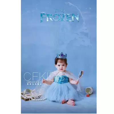 Frozen birthday party snow background Children winter snow background outdoor snow painting background curtain