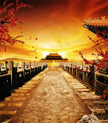 Chuangmei ancient costume background photo studio ancient costume printing background ancient costume photo background palace exterior wall background CM-6673