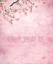 Plate woman costume background paper ancient costume fine pen peach blossom background ancient peach blossom photo background cloth PZ-778