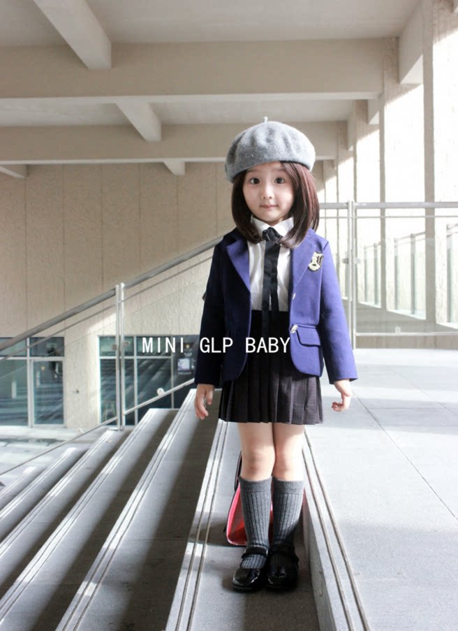 18 spring, autumn and winter new girl baby girls college style temperament suit small jacket cute pleated skirt suit