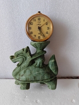 Soviet-made Peace Dove 11-diamond alarm clock with jade dragon turtle base old-fashioned wall clock nostalgic Western item