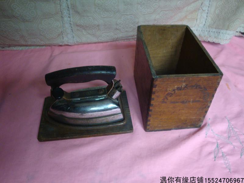Early Japanese Panasonic old electric iron with log box base collection of nostalgic vintage second-hand items