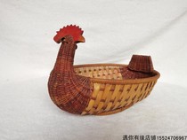 Handicrafts vine cocky shape basket fruit basket willow wooden carvings old nostalgic crafts