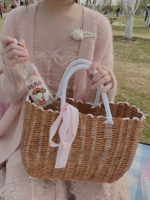 Корзина для пикника для овощей INS Plastic Woven Picnic Поставляется полный комплект сетевого красного реквизита ручной энтузиалы