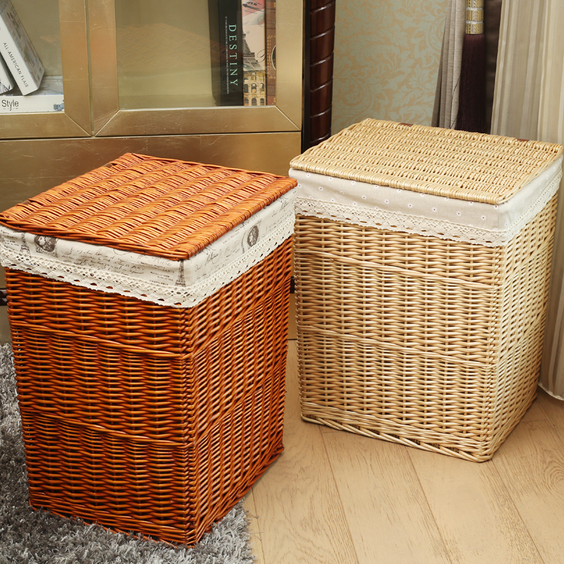 Dirty clothes basket dirty clothes storage basket rattan woven dirty clothes basket home clothes Lou bucket laundry basket artifact frame weaving