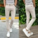 Quần jean nam thẳng nam Slim kinh doanh quần denim giản dị không co giãn thanh niên cotton và quần linen mỏng nam - Quần jean áo nam đẹp