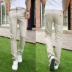 Quần jean nam thẳng nam Slim kinh doanh quần denim giản dị không co giãn thanh niên cotton và quần linen mỏng nam - Quần jean áo nam đẹp Quần jean