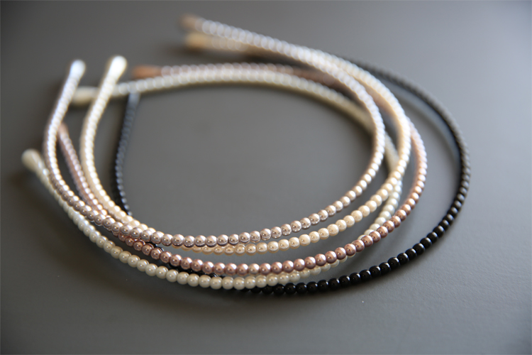 Classic South Korea imported simple basic slender pearls, good elasticity, no clip hair hoop, hair hoop hairpin