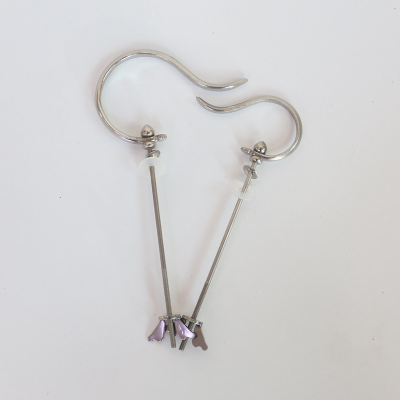 Boutique Stainless Steel Painting Brow Cage Jade Bird Embroidered Eye Bamboo Hand Hook Hooks Bird Utensils Accessories