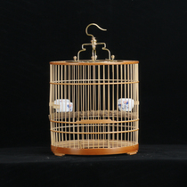 Bird cage small indigo chin Indigo chin shellfish embroidered eye bamboo polished living bottom old bamboo handmade Birdcage Birdcage birdcage full set of 56