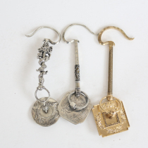 Bamboo bird cage embroidered eye square cage plate cage handmade pure copper copper bronze bamboo bird cage accessories adhesive hook hook handle